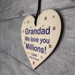 Gifts For Grandad Personalised Wood Heart Fathers Day Birthday