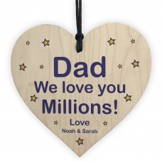 Gifts For Dad Personalised Wood Heart Fathers Day Birthday Gift