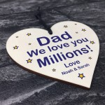 Gifts For Dad Personalised Wood Heart Fathers Day Birthday Gift