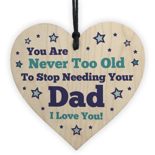 Dad Gift For Birthday Fathers Day Wood Heart Thank You Gift