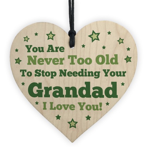 Grandad Gift For Birthday Fathers Day Wood Heart Thank You Gift