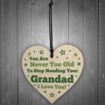 Grandad Gift For Birthday Fathers Day Wood Heart Thank You Gift