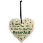 Grandad Gift For Birthday Fathers Day Wood Heart Thank You Gift