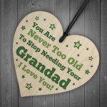 Grandad Gift For Birthday Fathers Day Wood Heart Thank You Gift