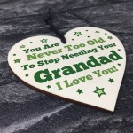 Grandad Gift For Birthday Fathers Day Wood Heart Thank You Gift