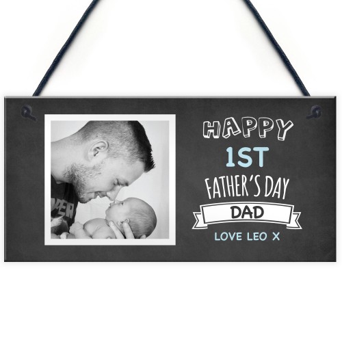 Personalised 1st First Fathers Day Photo Sign Gift For Dad Gift
