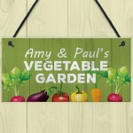 Vegetable Garden Personalised Hanging Allotment Greenhouse Sign