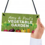 Vegetable Garden Personalised Hanging Allotment Greenhouse Sign