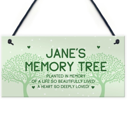 Memory Tree Plaque Hanging Personalised Mum Nan Auntie Memorial