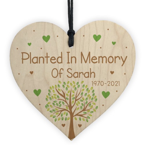In Memory Plaque Mum Dad Nan Grandad Memorial Gift Wooden Heart