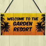 Funny Garden Sign GARDEN RESORT Summer Plaque New Home Gift