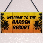 Funny Garden Sign GARDEN RESORT Summer Plaque New Home Gift