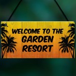 Funny Garden Sign GARDEN RESORT Summer Plaque New Home Gift