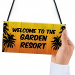 Funny Garden Sign GARDEN RESORT Summer Plaque New Home Gift