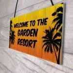 Funny Garden Sign GARDEN RESORT Summer Plaque New Home Gift