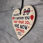 Funny 30th Birthday Gift For Men Women Wood Heart Joke