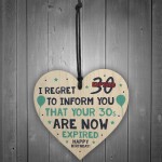 Funny 40th Birthday Gift For Men Women Wood Heart Joke