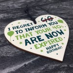 Funny 50th Birthday Gift For Men Women Wood Heart Joke