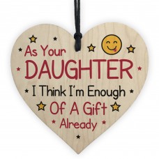 Funny Joke Birthday Gift For Mum Dad Wood Heart Daughter Gift