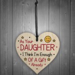 Funny Joke Birthday Gift For Mum Dad Wood Heart Daughter Gift