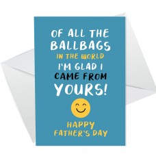 Funny Rude Fathers Day Card A6 Card For Dad On Fathers Day