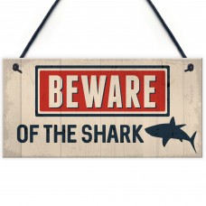 Funny Beware Of The Shark Hot Tub Sign Novelty Lazy Spa Signs