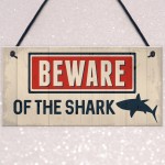 Funny Beware Of The Shark Hot Tub Sign Novelty Lazy Spa Signs