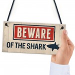 Funny Beware Of The Shark Hot Tub Sign Novelty Lazy Spa Signs
