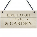 Live Love Laugh Hanging Garden Sign Novelty Plaque For Garden 