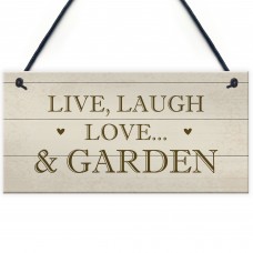 Live Love Laugh Hanging Garden Sign Novelty Plaque For Garden 