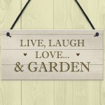Live Love Laugh Hanging Garden Sign Novelty Plaque For Garden 