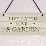 Live Love Laugh Hanging Garden Sign Novelty Plaque For Garden 