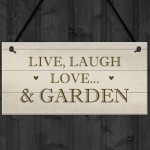 Live Love Laugh Hanging Garden Sign Novelty Plaque For Garden 