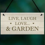 Live Love Laugh Hanging Garden Sign Novelty Plaque For Garden 