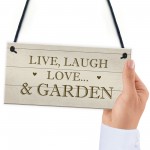 Live Love Laugh Hanging Garden Sign Novelty Plaque For Garden 