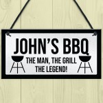 BBQ Sign For Outdoor Personalised Funny Garden Sign Gift For Men