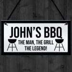 BBQ Sign For Outdoor Personalised Funny Garden Sign Gift For Men