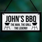 BBQ Sign For Outdoor Personalised Funny Garden Sign Gift For Men