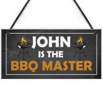 Funny BBQ Signs For Outdoor BBQ MASTER Personalised Garden Sign