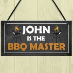 Funny BBQ Signs For Outdoor BBQ MASTER Personalised Garden Sign