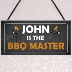 Funny BBQ Signs For Outdoor BBQ MASTER Personalised Garden Sign