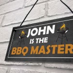 Funny BBQ Signs For Outdoor BBQ MASTER Personalised Garden Sign