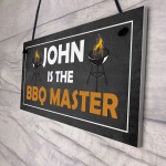 Funny BBQ Signs For Outdoor BBQ MASTER Personalised Garden Sign