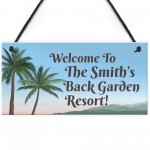 Garden Sign For Outdoor Funny Back Garden Resort Sign Lockdown Garden Sign For Outdoor Funny Back Garden Resort Sign Lockdown