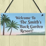 Garden Sign For Outdoor Funny Back Garden Resort Sign Lockdown Garden Sign For Outdoor Funny Back Garden Resort Sign Lockdown