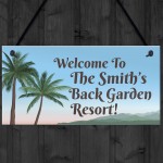 Garden Sign For Outdoor Funny Back Garden Resort Sign Lockdown Garden Sign For Outdoor Funny Back Garden Resort Sign Lockdown