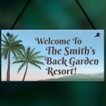 Garden Sign For Outdoor Funny Back Garden Resort Sign Lockdown