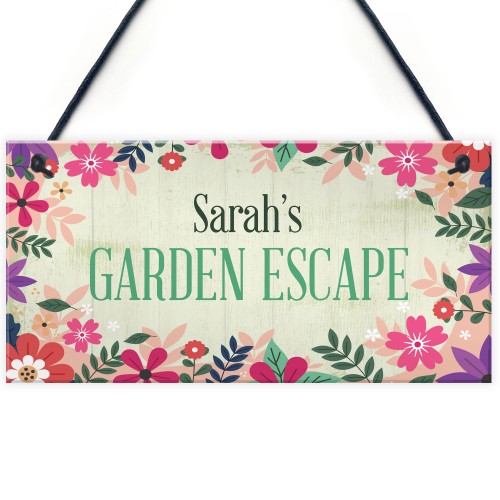 Garden Sign For Outdoor GARDEN ESCAPE Personalised Summerhouse