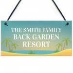 Back Garden Sign Funny Personalised Garden Sign For Outdoor