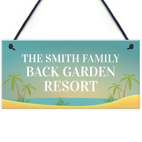 Back Garden Sign Funny Personalised Garden Sign For Outdoor